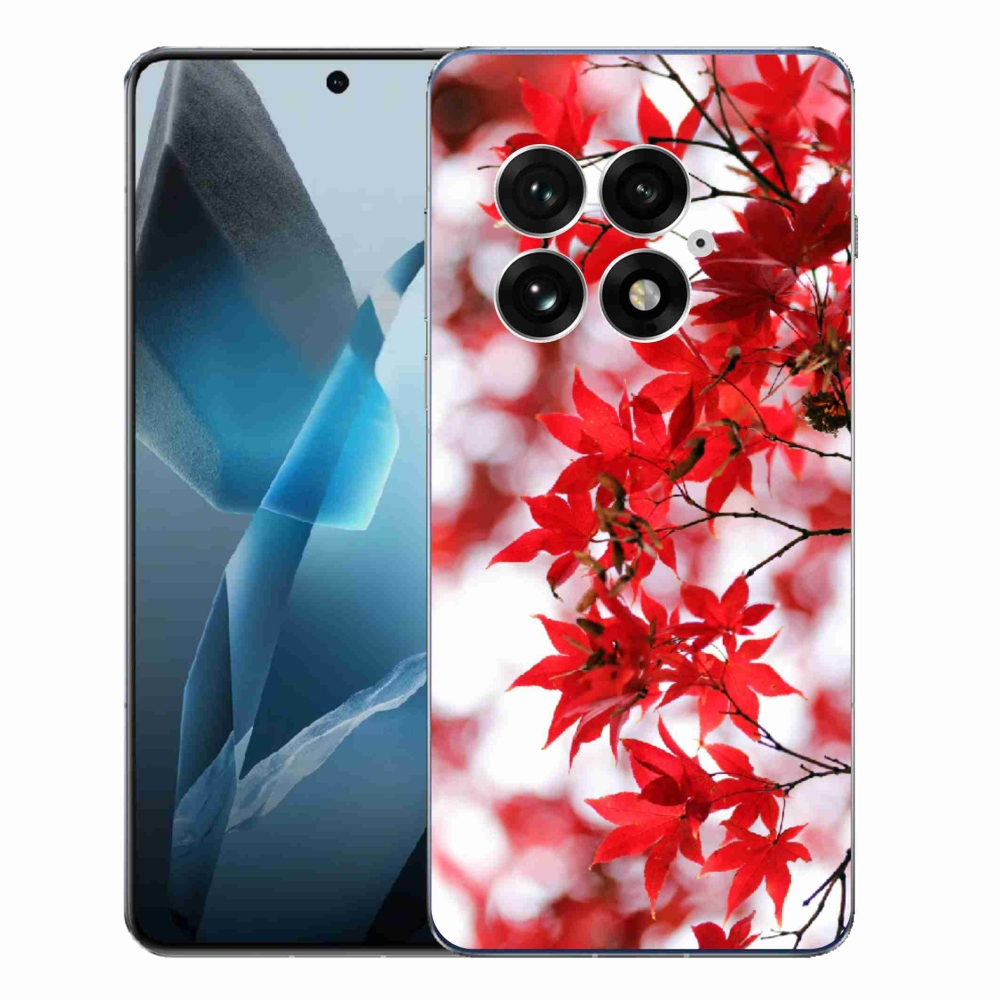 Zselés borító mmCase a One Plus 13-hoz - piros levelek