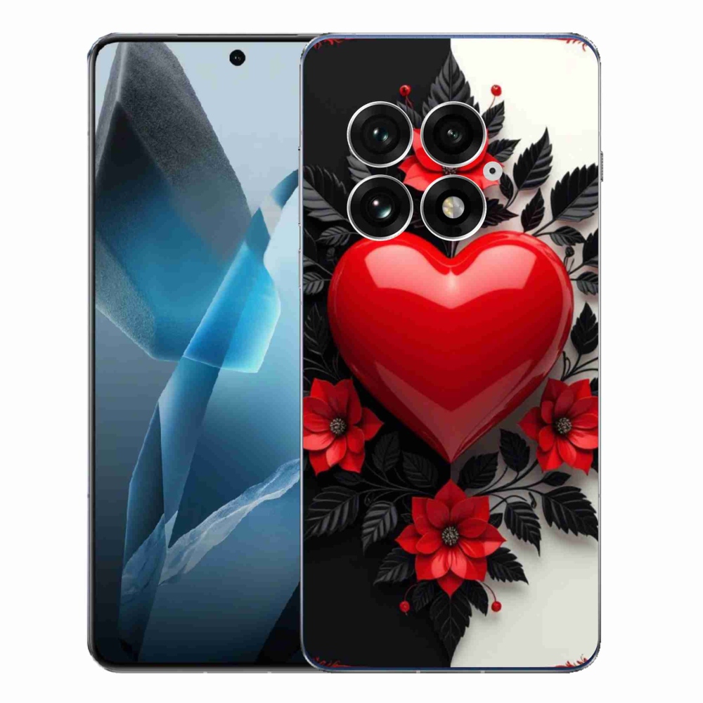 Zselés tok mmCase One Plus 13-hoz - piros szív