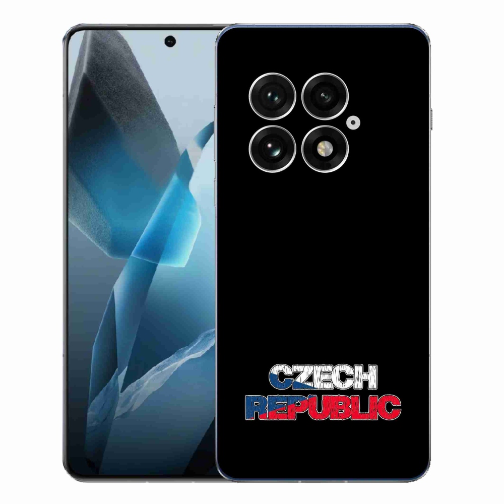 Gél védőhuzat mmCase a One Plus 13-hoz - Csehország fekete háttérrel