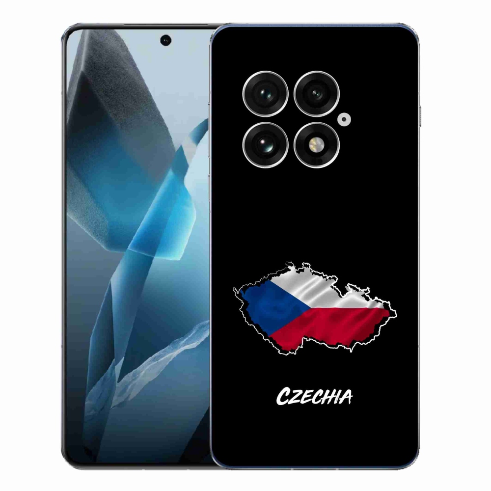 Zselés borító mmCase a One Plus 13-hoz - Csehország fekete háttérrel
