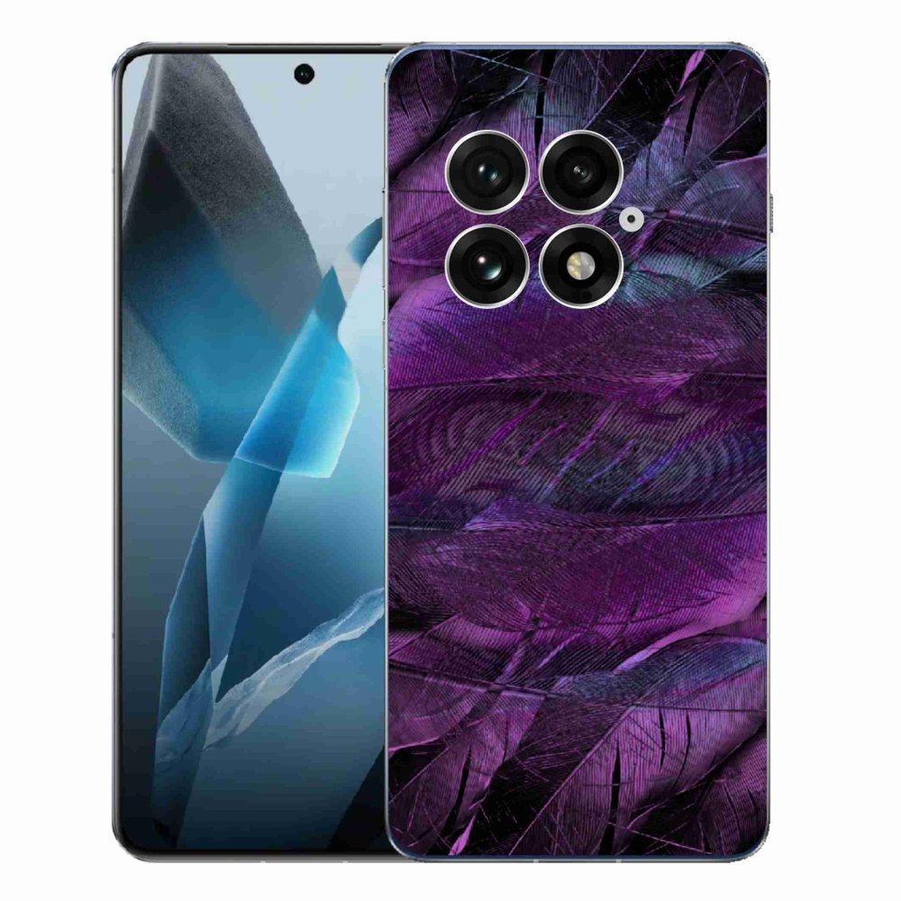 Zselés borítás mmCase One Plus 13-hoz - lila tollak