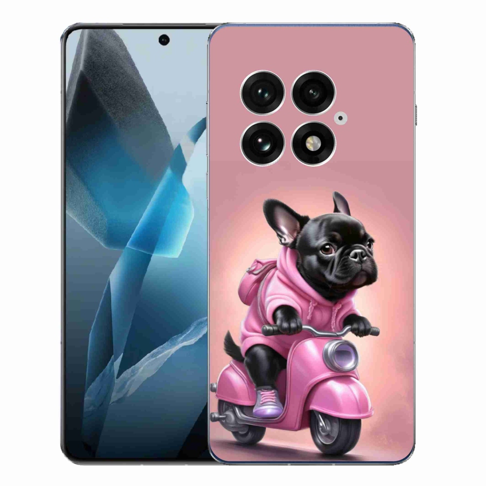 Zselés borítás mmCase for One Plus 13 - Francia bulldog robogón