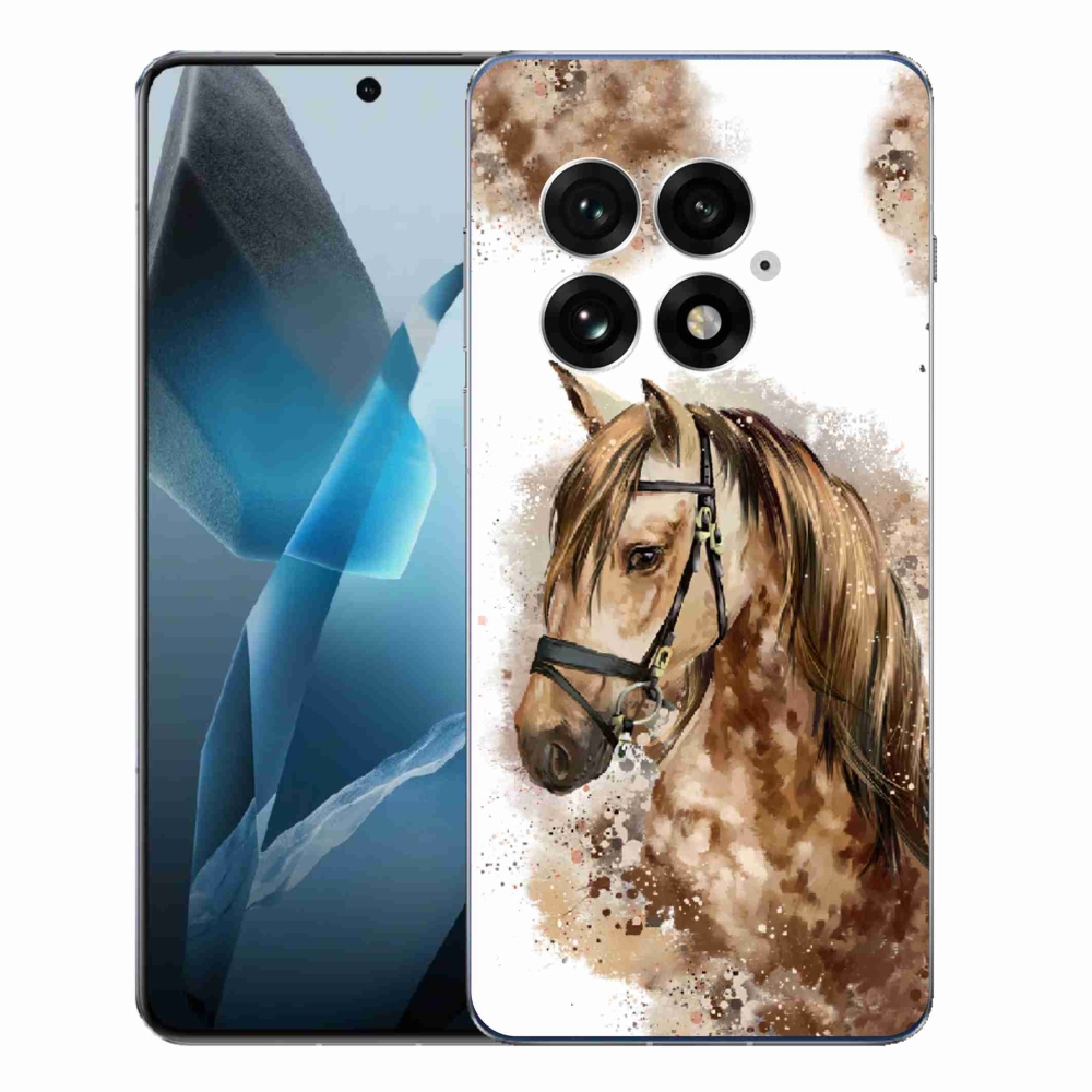 Zselés tok mmCase a One Plus 13-hoz - barna rajzfilm ló