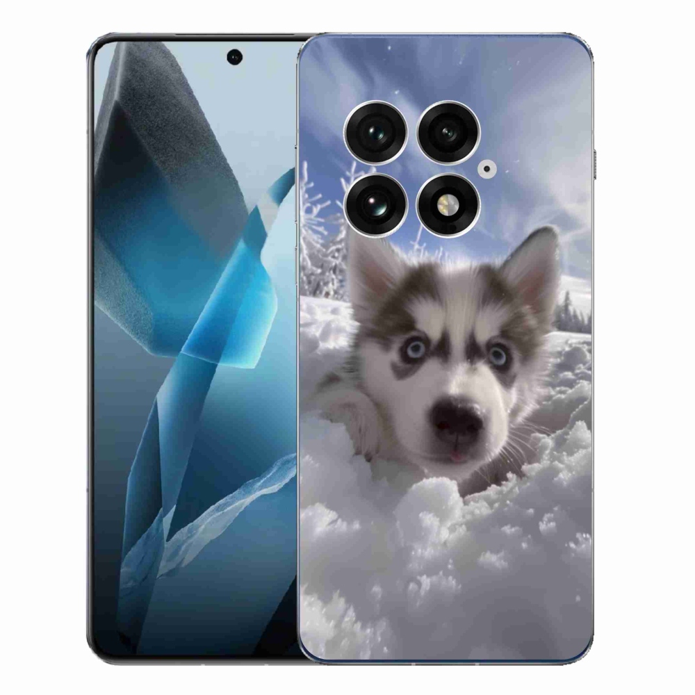 Zselés borítás mmCase a One Plus 13-hoz - husky a hóban