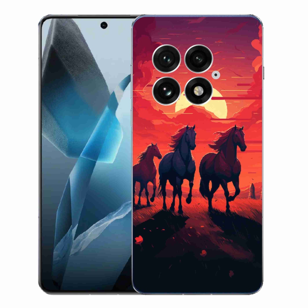 Zselés borítás mmCase a One Plus 13-hoz - lovak és naplemente