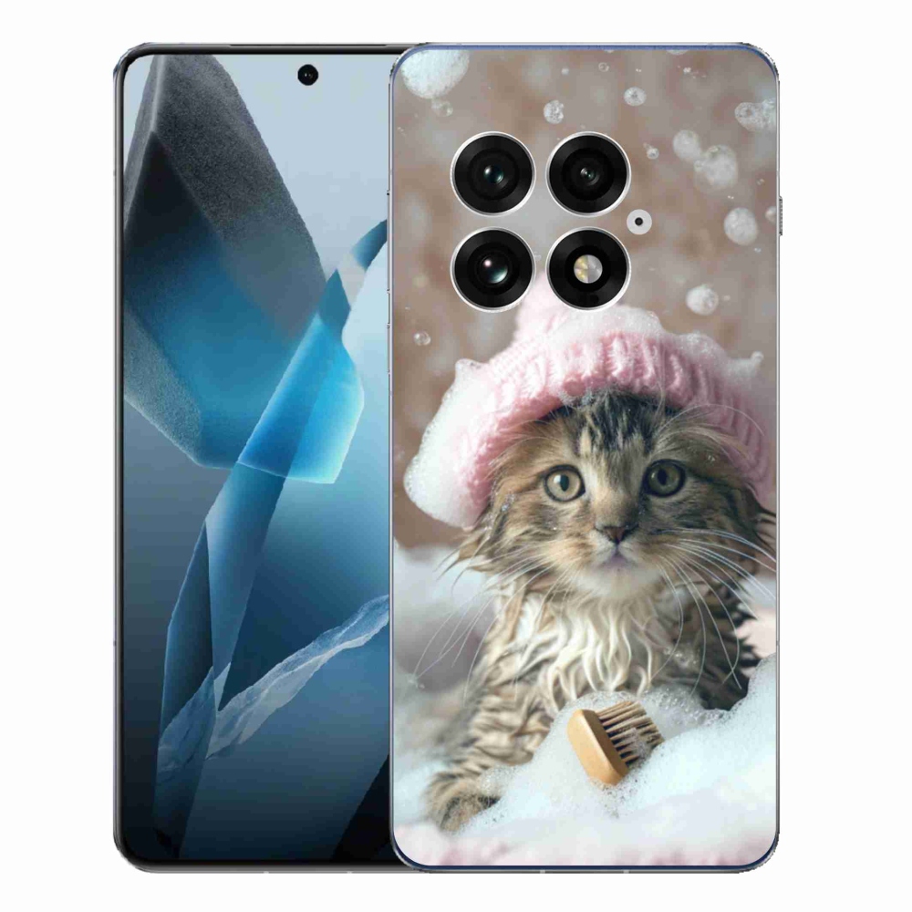 Zselés borítás mmCase a One Plus 13-hoz - cica és fürdés