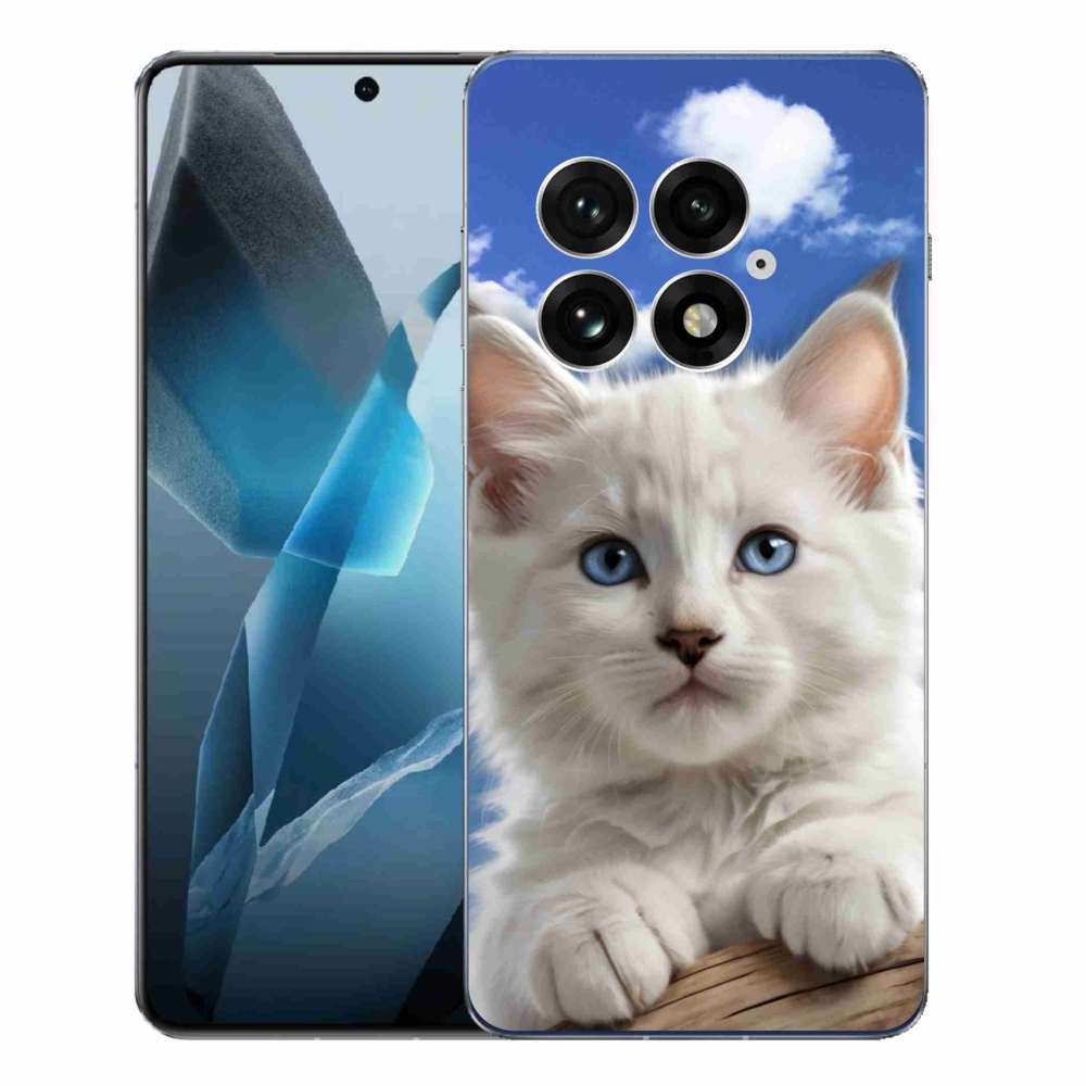 Zselés borítás mmCase a One Plus 13-hoz - cica és felhők