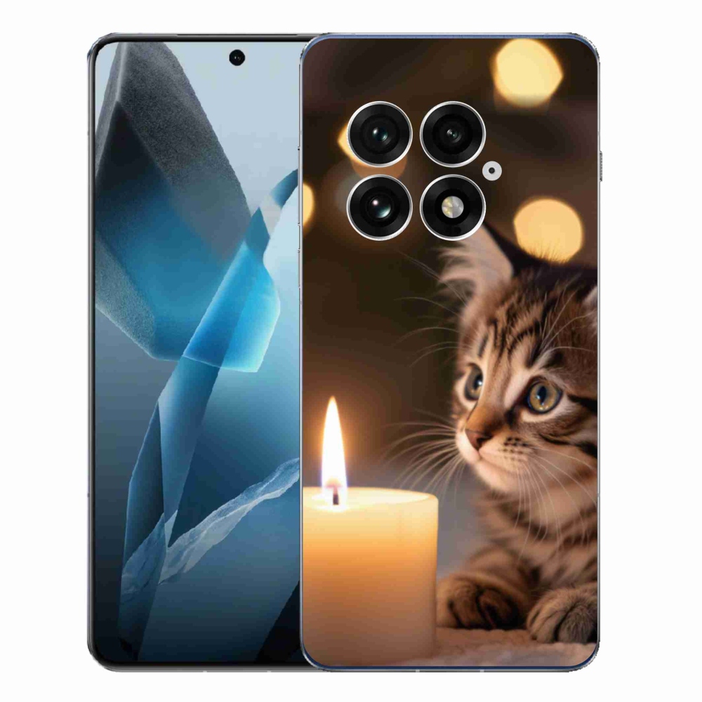 Zselés borító mmCase a One Plus 13-hoz - cica és gyertya