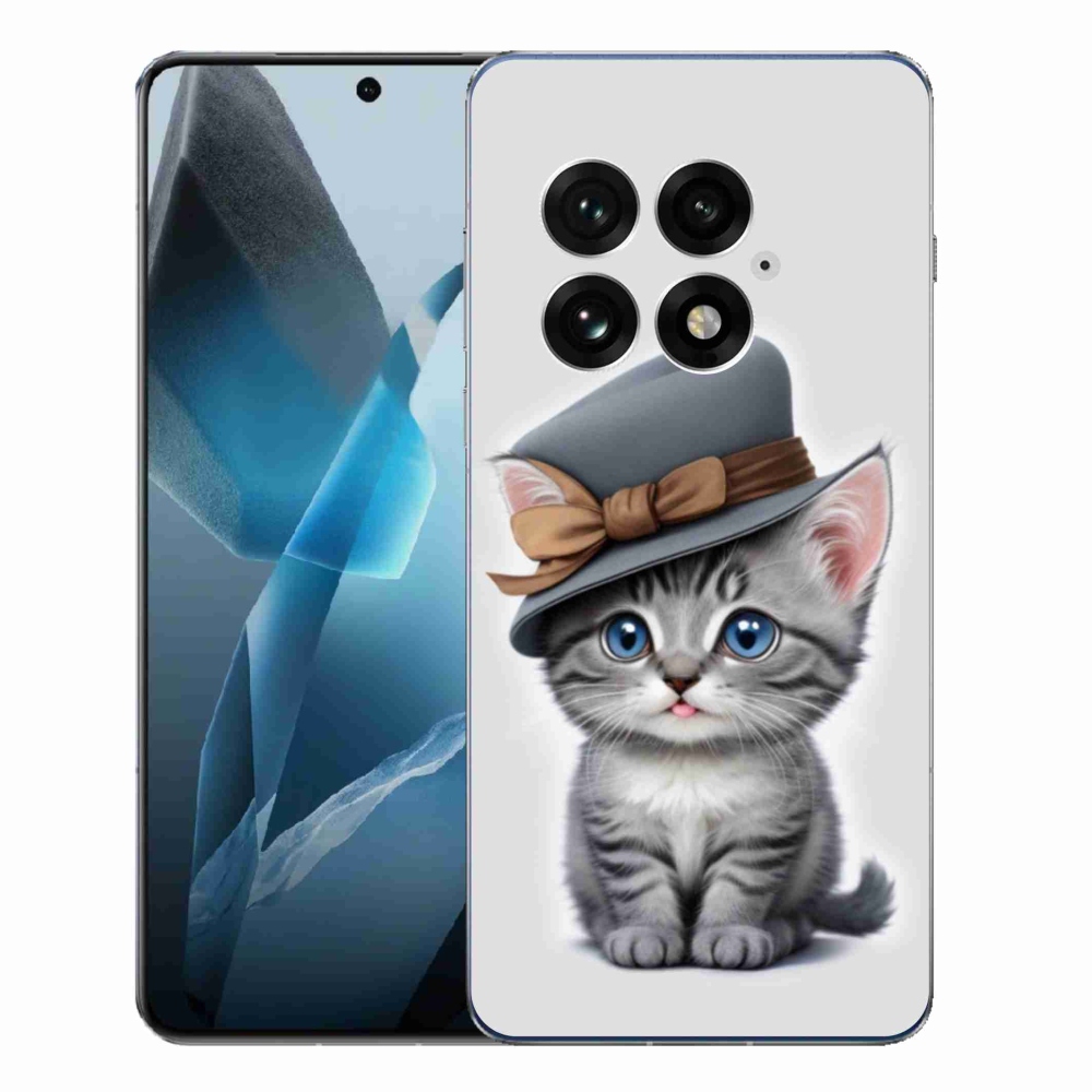 Zselés borítás mmCase a One Plus 13-hoz - cica sapkával