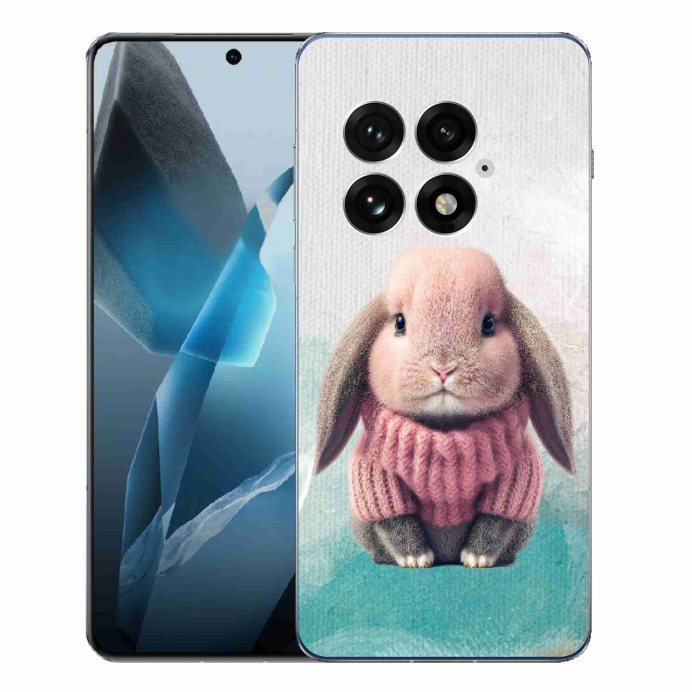 Zselés borítás mmCase a One Plus 13-hoz - nyúl pulóverben