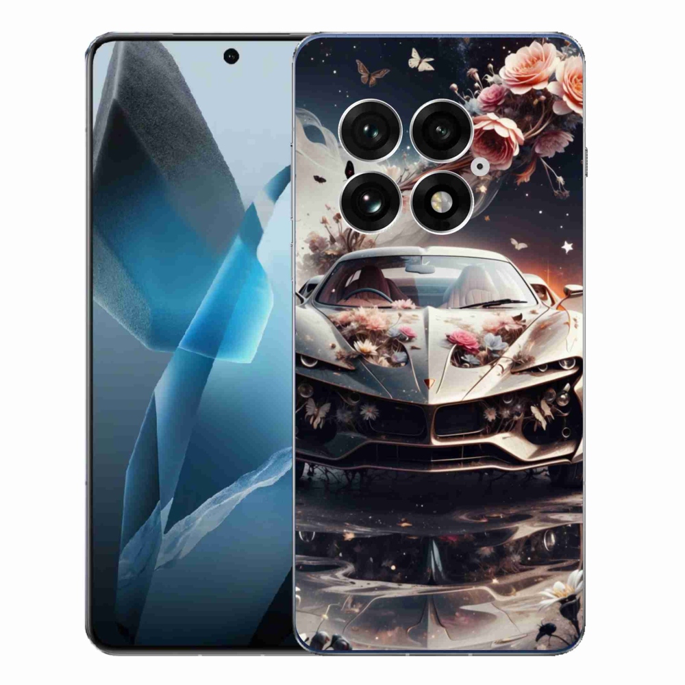 Zselés borítás mmCase a One Plus 13-hoz - virágos sportkocsihoz