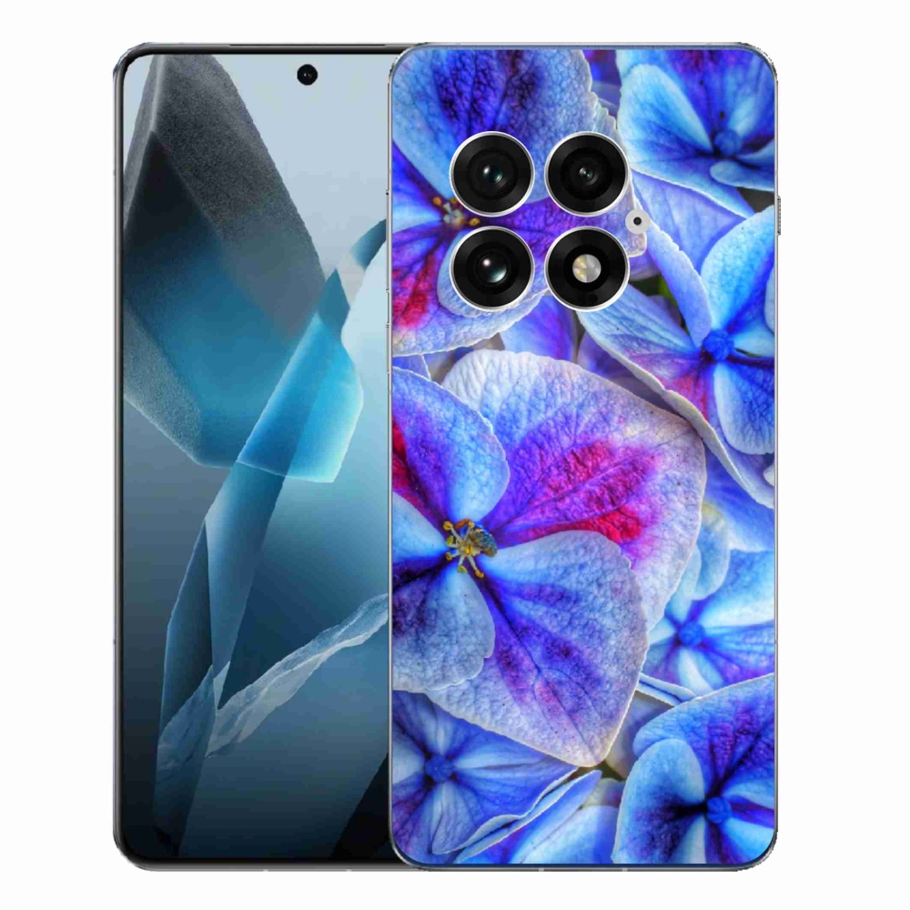 Zselés tok mmCase a One Plus 13-hoz - kék virágok 1