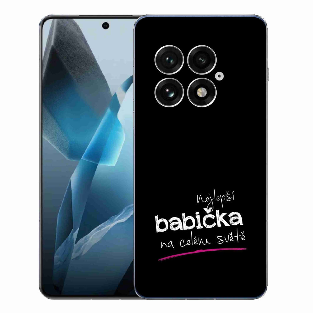 Gél borítás mmCase on One Plus 13 - Best Grandma 4 fekete háttérrel