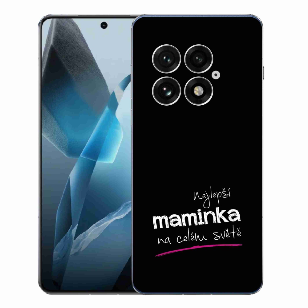 Gél borító mmCase a One Plus 13-on - legjobb anya 4 fekete háttérrel