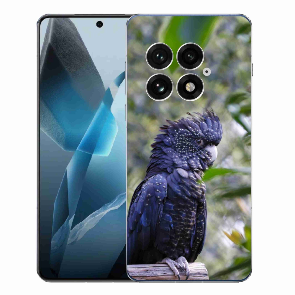 Gél borítás mmCase a One Plus 13-hoz - papagáj kakadu fekete