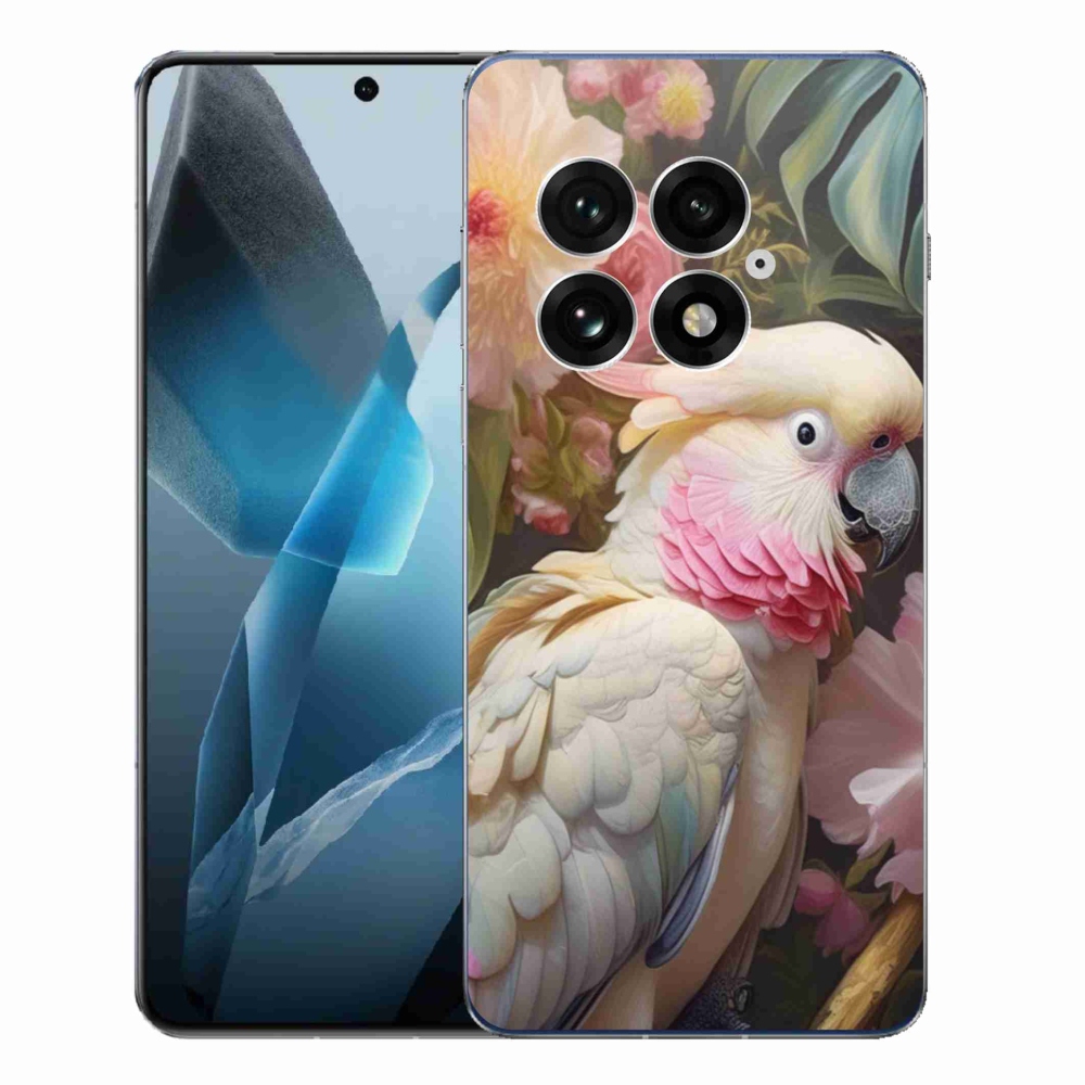 Zselés borítás mmCase a One Plus 13-hoz - papagáj kakadu rózsaszín 2