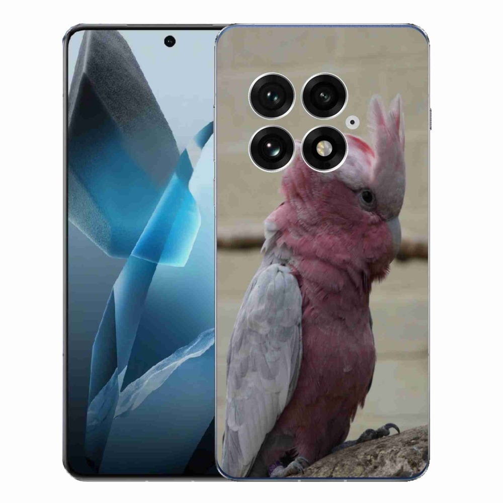 Zselés borítás mmCase a One Plus 13-hoz - papagáj kakadu rózsaszínű