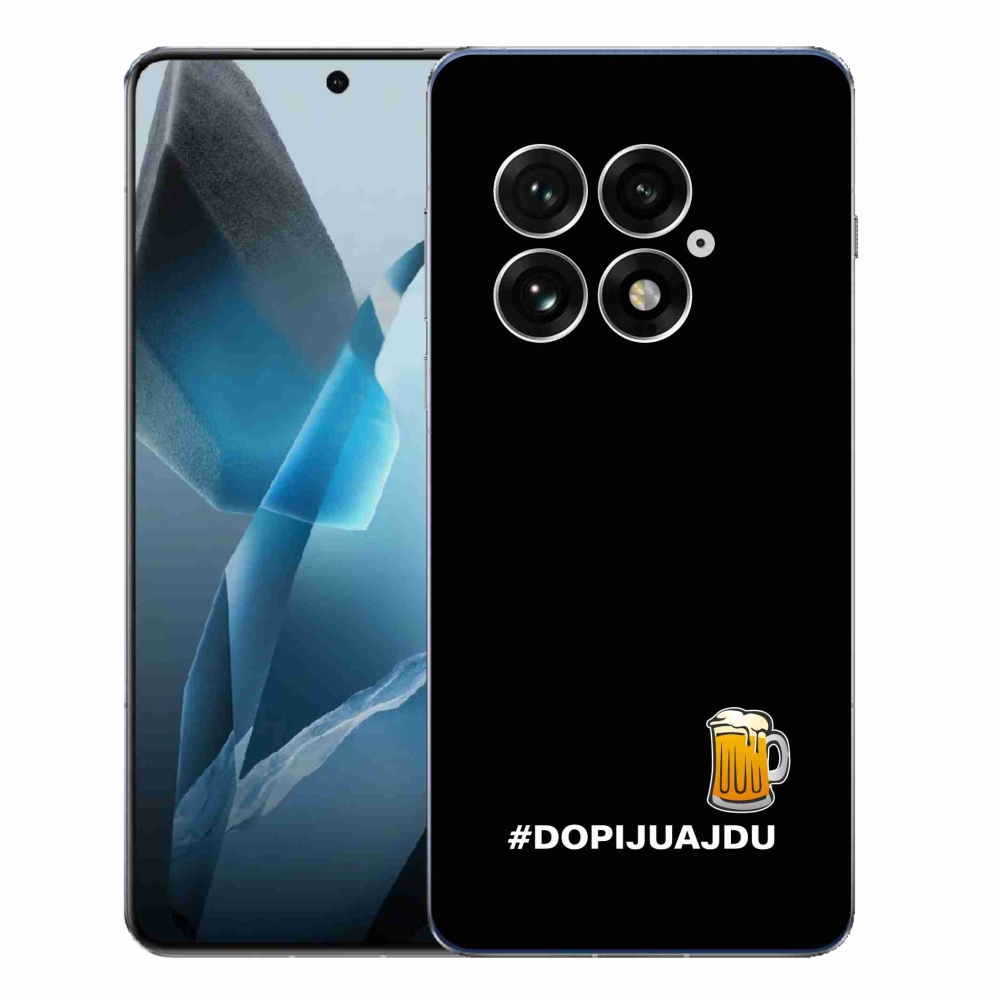 Gél borító mmCase a One Plus 13-hoz - sör motívum 1 fekete háttérrel