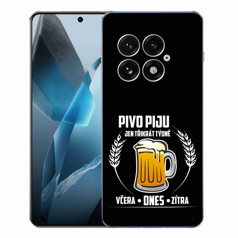 Gél borító mmCase a One Plus 13-hoz - sör motívum fekete háttérrel