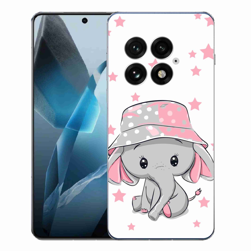 Zselés tok mmCase One Plus 13-hoz - rózsaszín elefánt