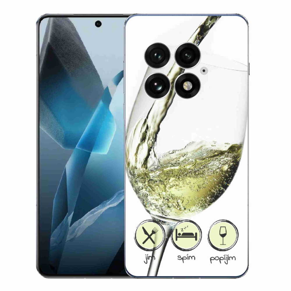 Zselés borítás mmCase on One Plus 13 - borospohár fehér