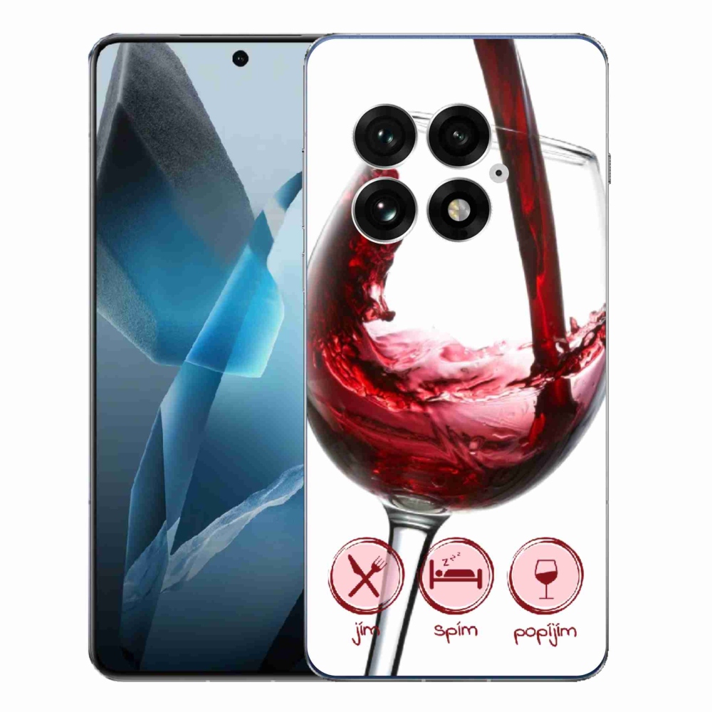 Zselés borítás mmCase on One Plus 13 - borospohár piros