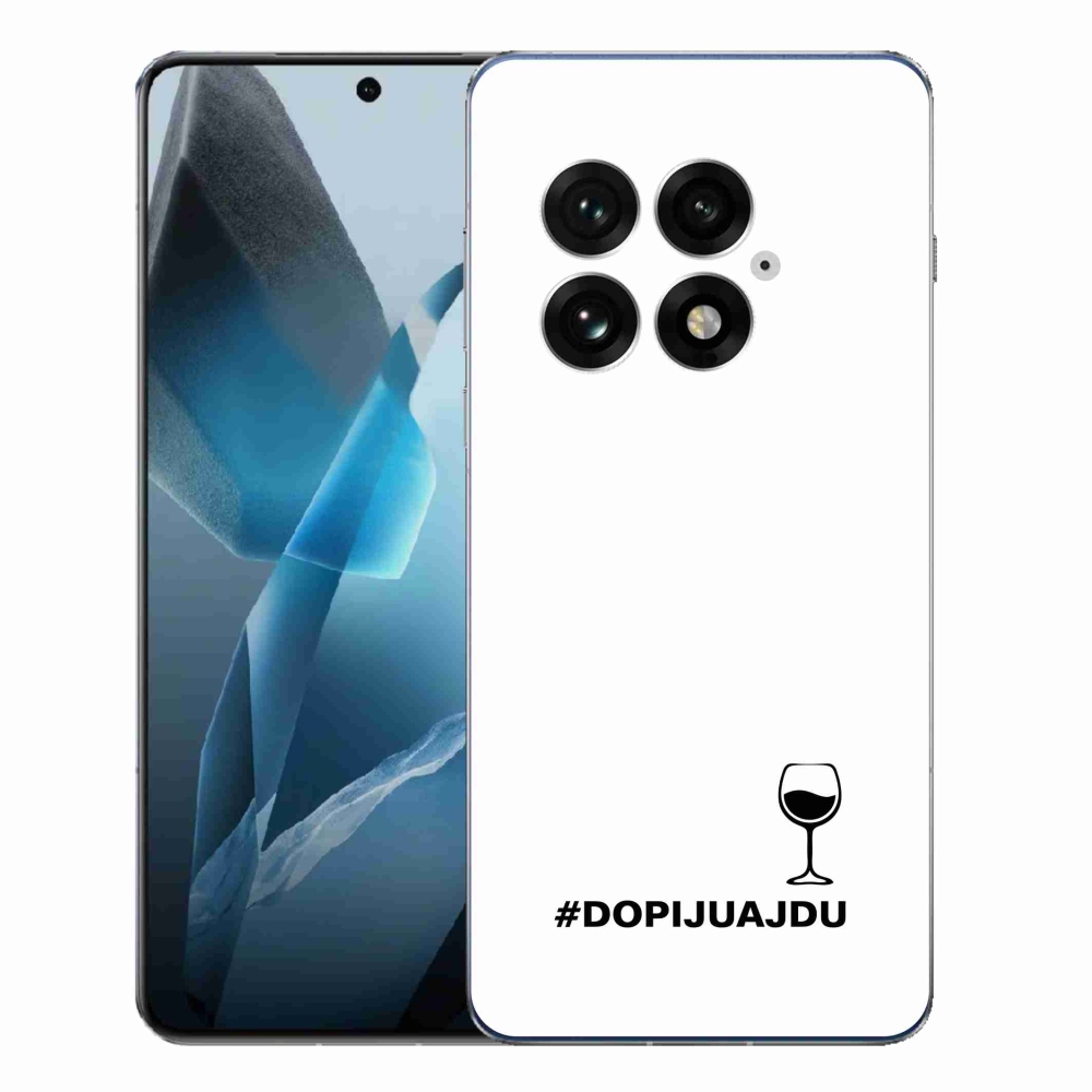 Gél borító mmCase a One Plus 13-hoz - bor motívum fehér háttérrel