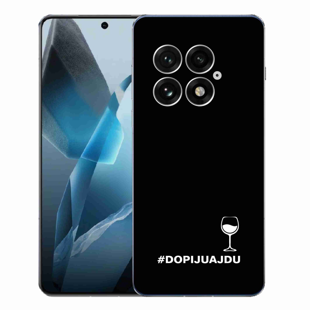 Gél borító mmCase a One Plus 13-hoz - bor motívum fekete háttérrel