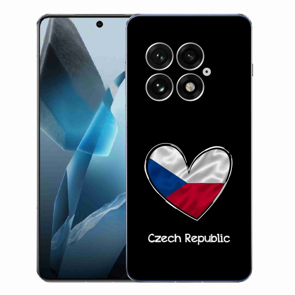 Gél borító mmCase on One Plus 13 - zászló szív fekete háttérrel