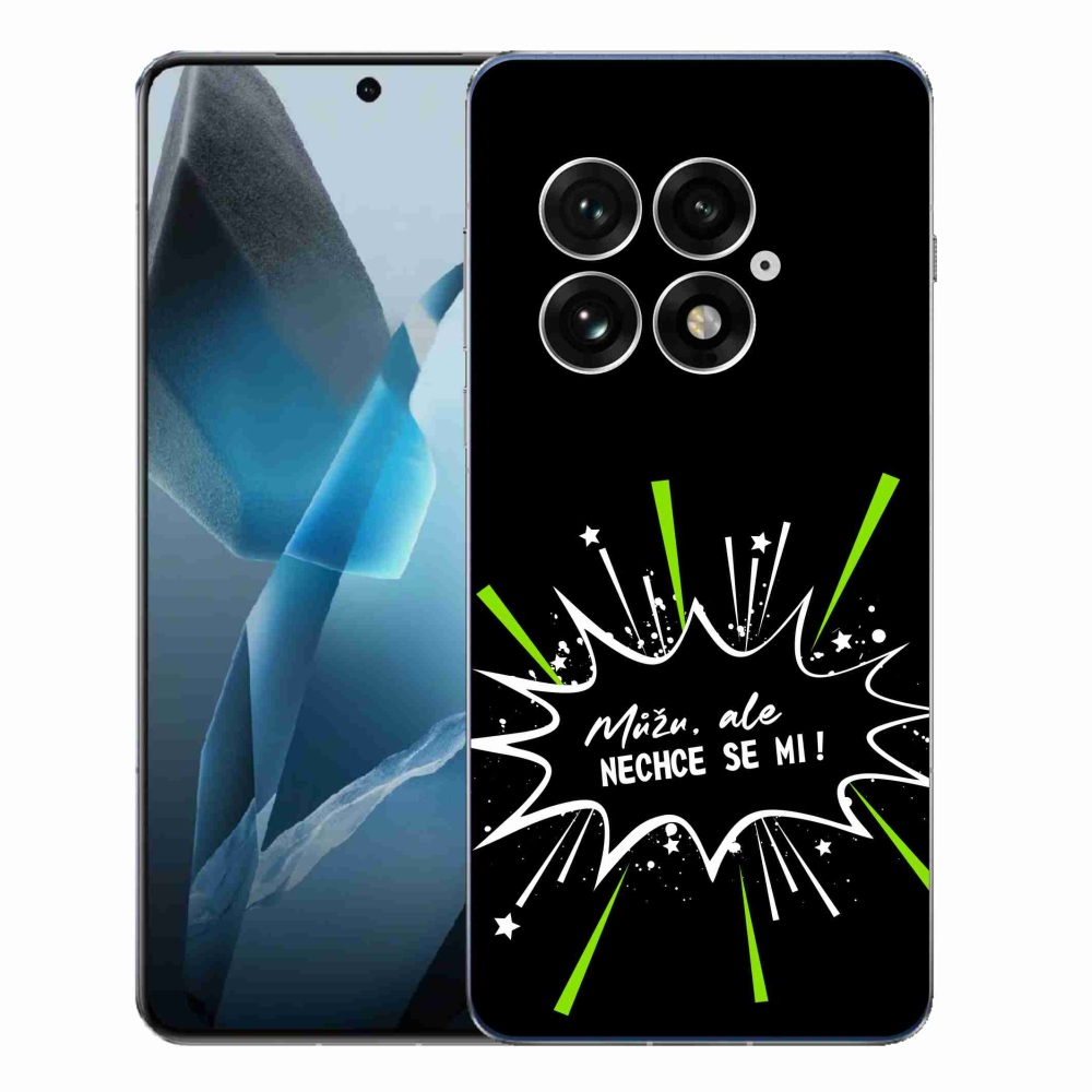 Zselés borító mmCase a One Plus 13-hoz - vicces szöveg 11 fekete háttér