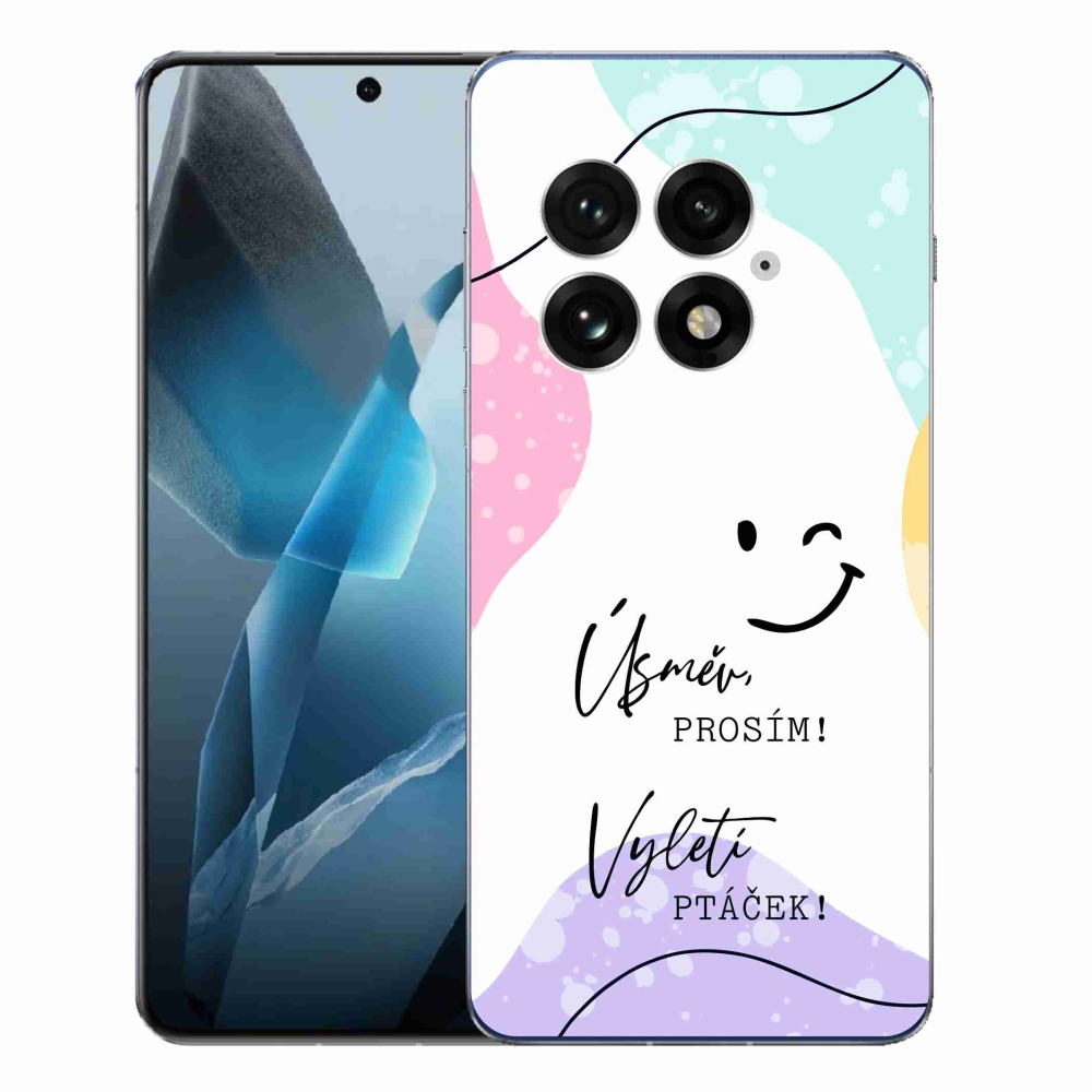 Gél borító mmCase a One Plus 13-hoz - vicces szöveg 4 fehér háttérrel