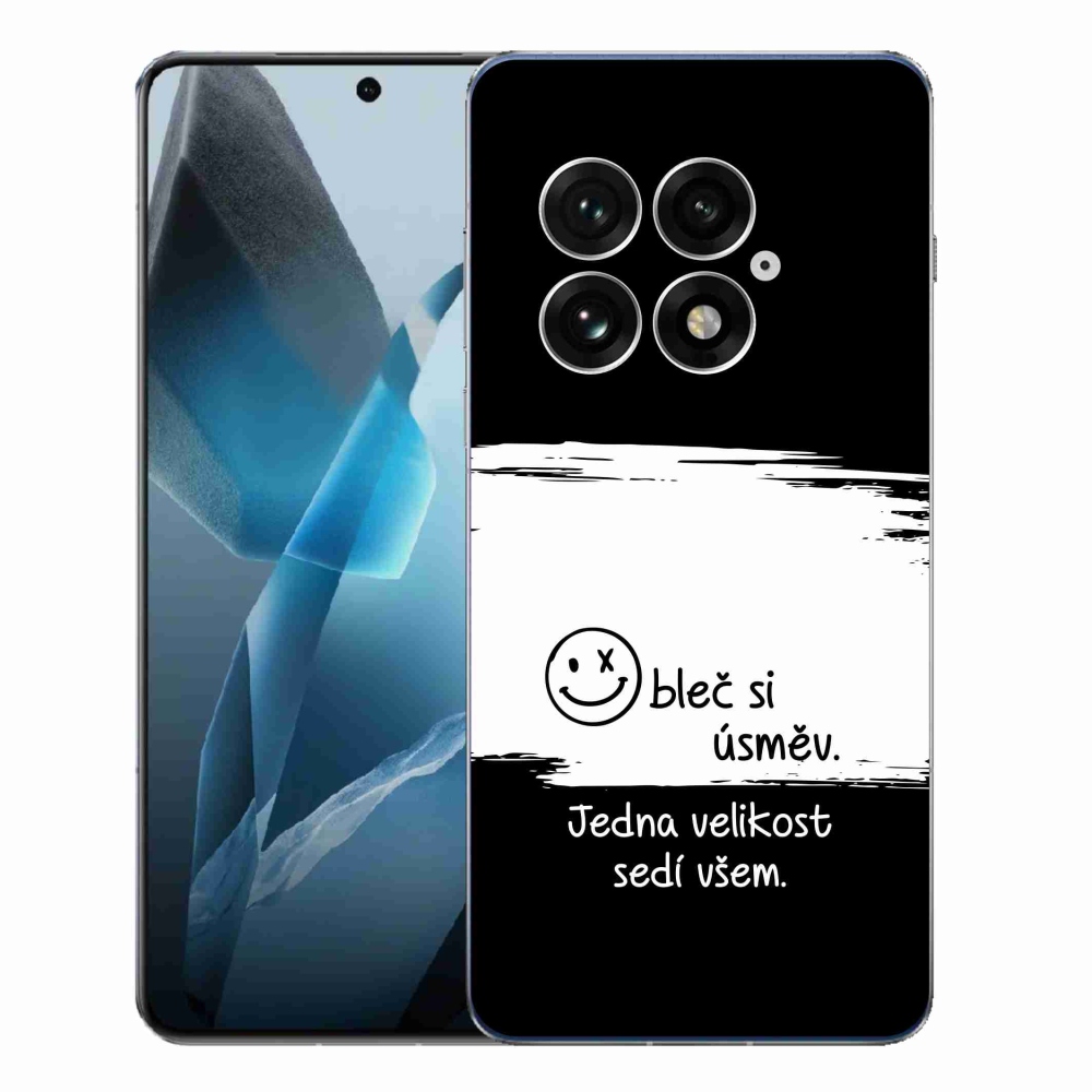 Gél borító mmCase a One Plus 13-hoz - vicces szöveg 8 fekete-fehér háttérrel