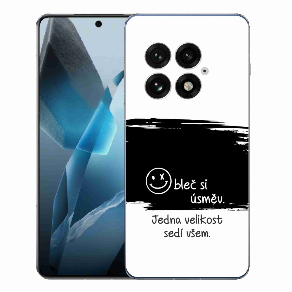Gél borító mmCase a One Plus 13-hoz - vicces szöveg 8 fekete-fehér háttérrel
