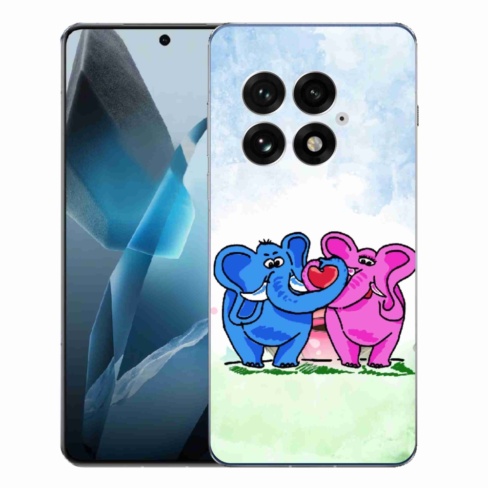Gél borítás mmCase a One Plus 13-hoz - szerelmes elefántok
