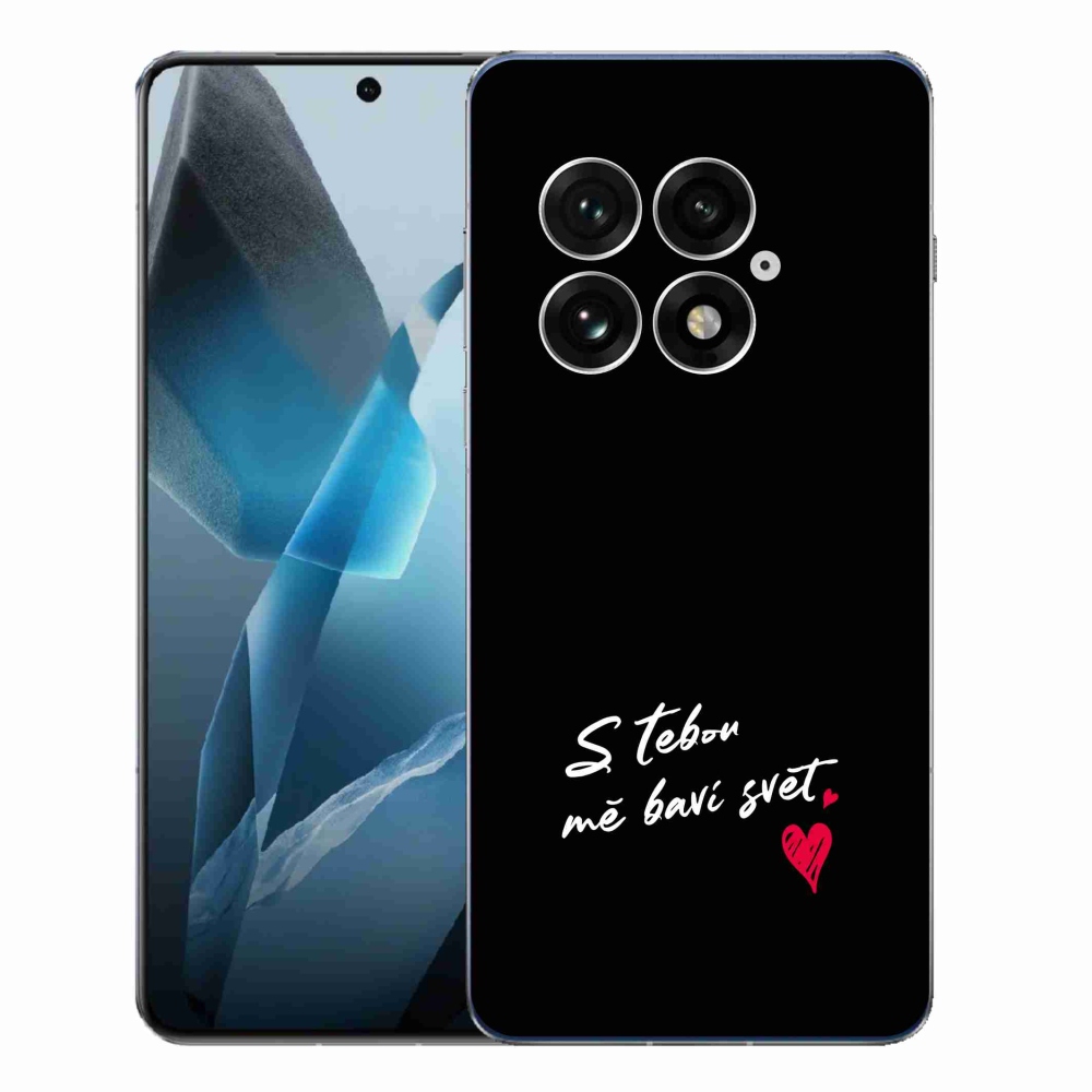 Gél borító mmCase on One Plus 13 - szerelmes szöveg 1 fekete háttér