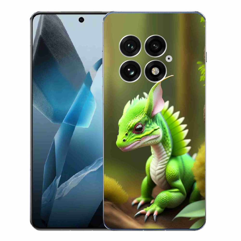 Zselés tok mmCase One Plus 13-hoz - zöld sárkány