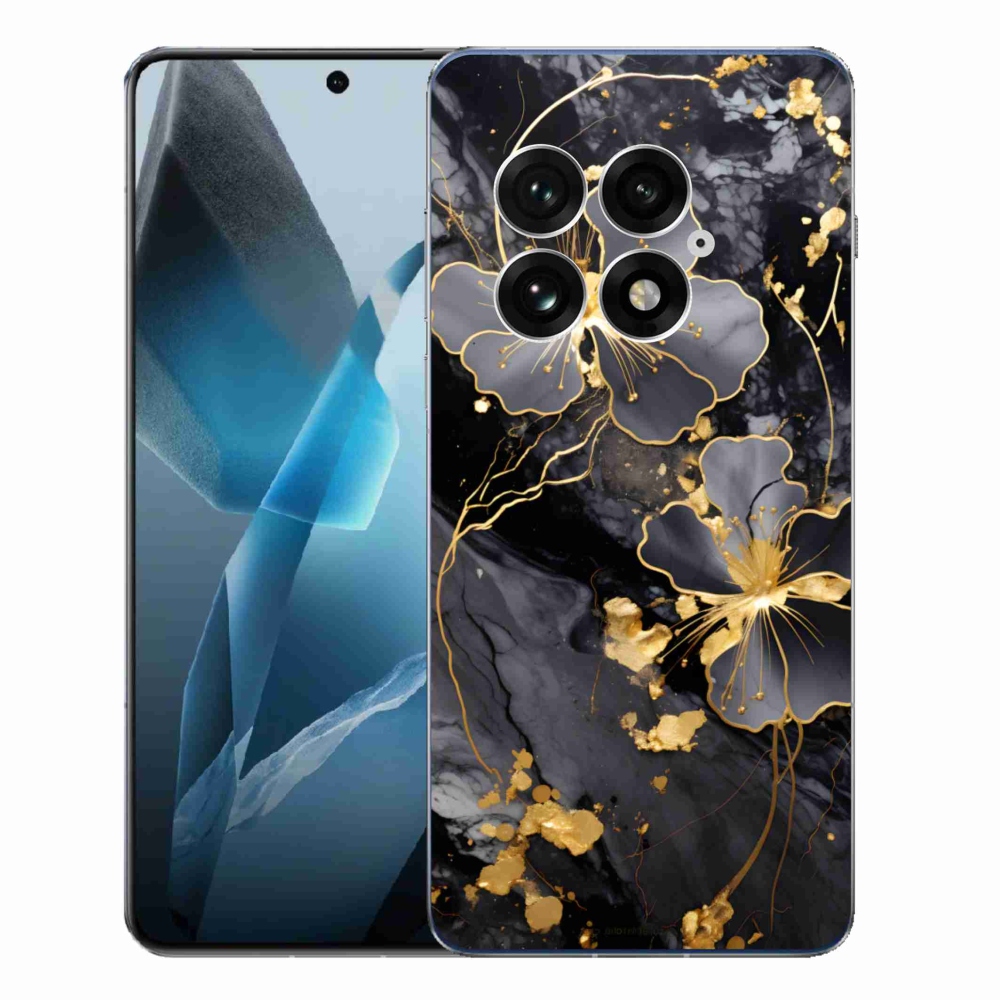 Zselés tok mmCase a One Plus 13-hoz - arany virágok
