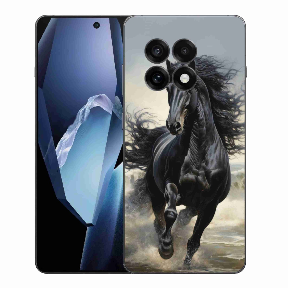 Zselés borítás mmCase a One Plus 13R-hez - fekete ló futófekete