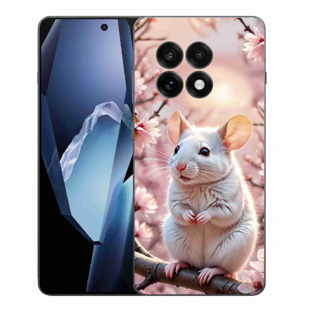Zselés tok mmCase a One Plus 13R-hez - fehér egér ágon