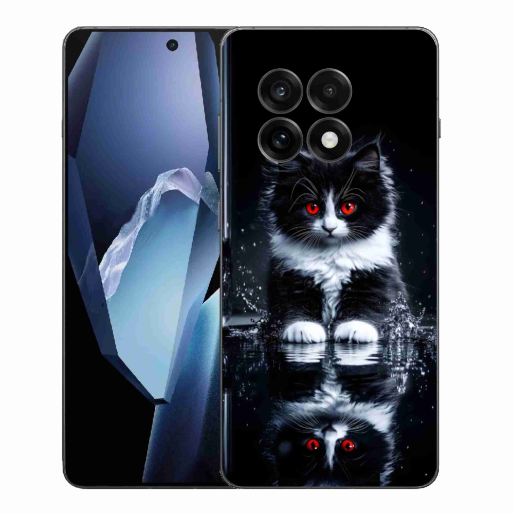 Zselés borítás mmCase One Plus 13R - fekete-fehér cica