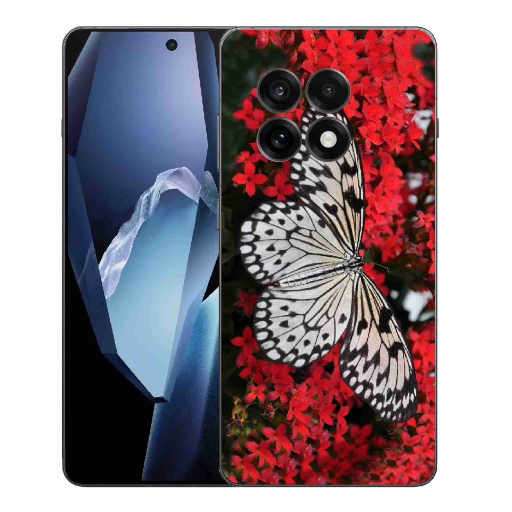 Zselés tok mmCase a One Plus 13R készülékhez - fekete-fehér pillangó 1