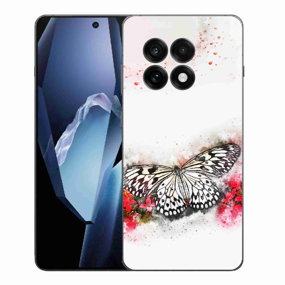 Zselés borítás mmCase One Plus 13R - fekete-fehér pillangó