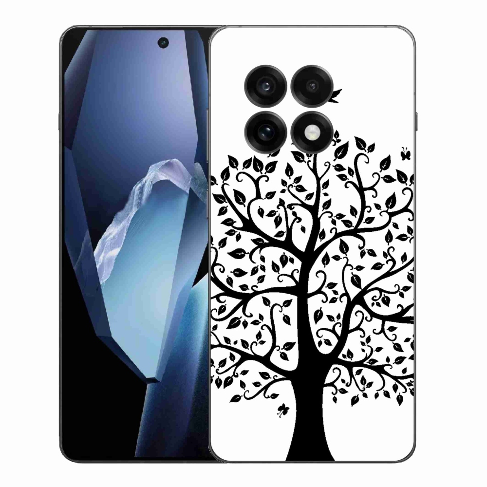 Zselés tok mmCase One Plus 13R-hez - fekete-fehér fa