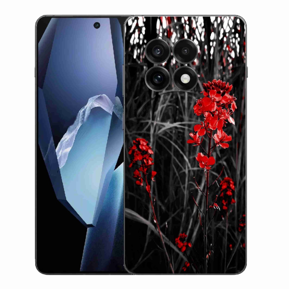 Zselés borítás mmCase on One Plus 13R - piros növény