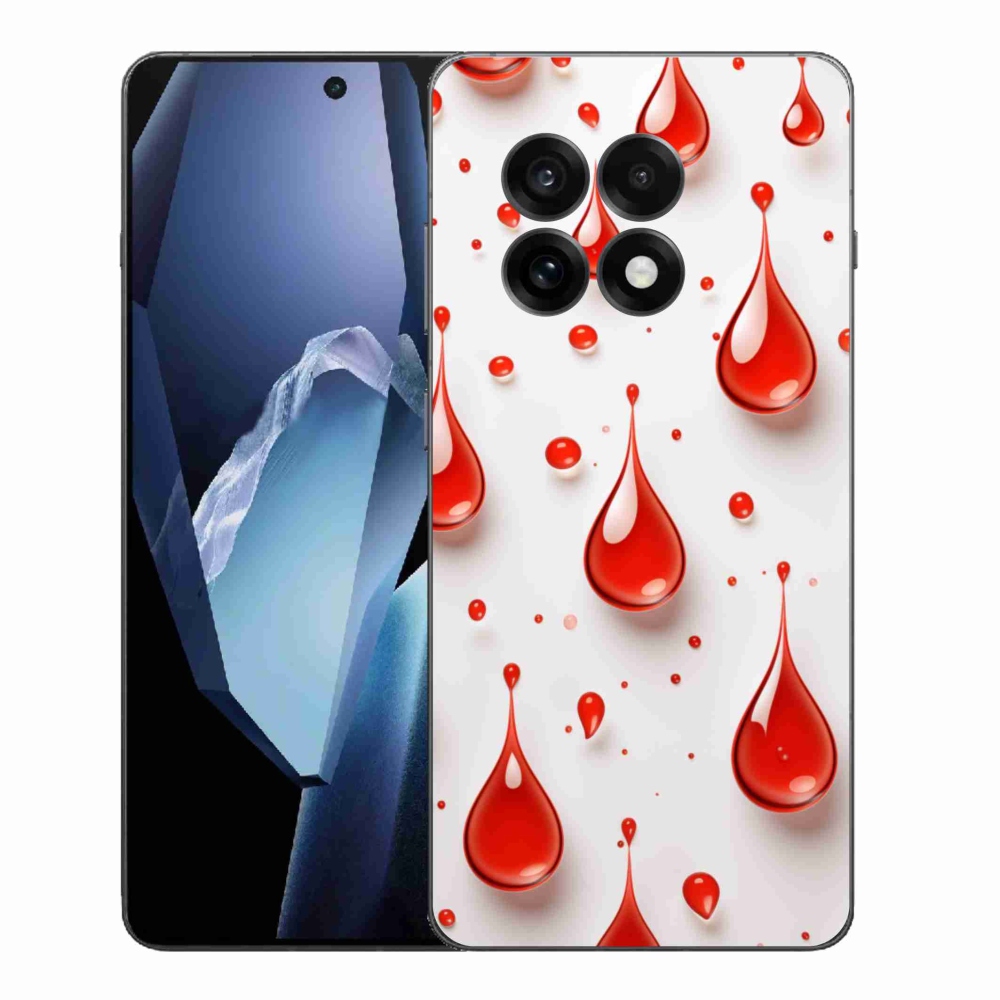 Zselés tok mmCase a One Plus 13R készülékhez - piros cseppek