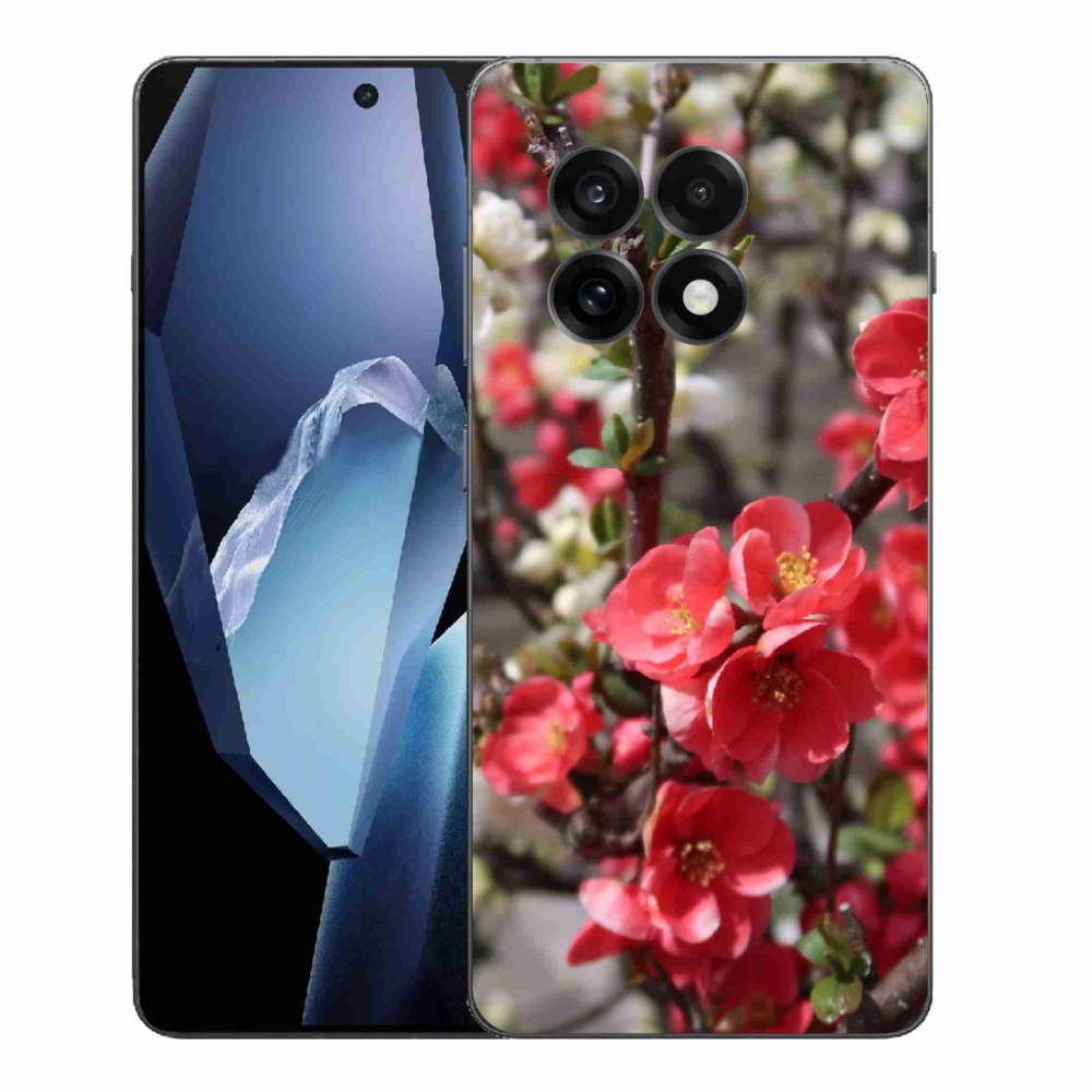 Zselés tok mmCase a One Plus 13R készülékhez - piros virágok
