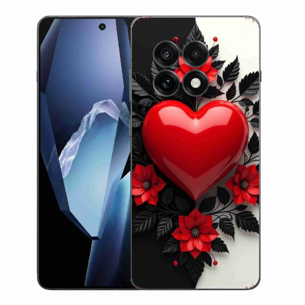 Zselés tok mmCase One Plus 13R készülékhez - piros szív