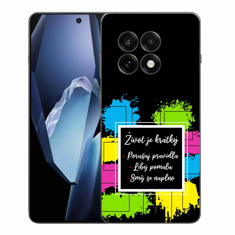 Gél borítás mmCase a One Plus 13R készülékre - Idézet 5 fekete háttér