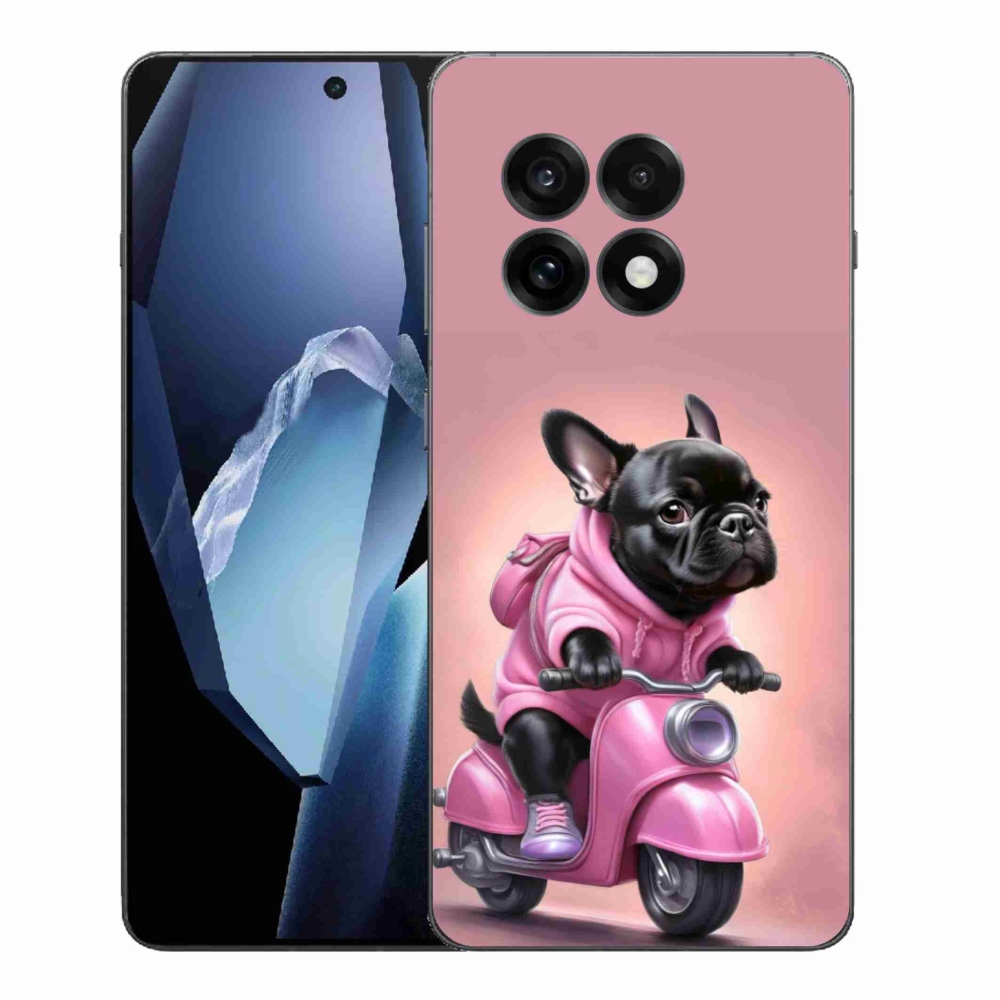 Zselés borítás mmCase for One Plus 13R - Francia bulldog robogón