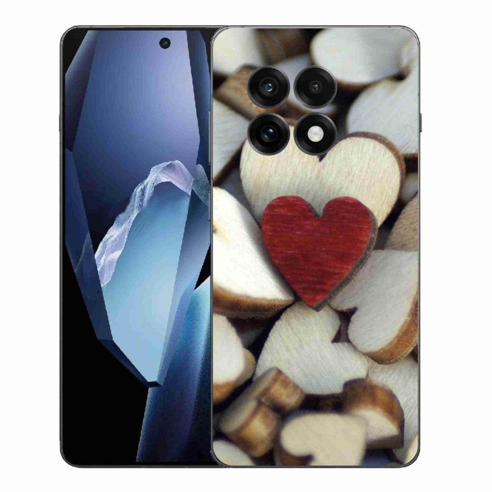 Zselés tok mmCase One Plus 13R készülékhez - gravírozott piros szív